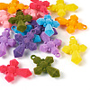 16Pcs 8 Colors Flocking Resin Pendants RESI-TA0002-77-3