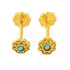 Brass with Synthetic Turquoise Stud Earring Findings KK-G502-13G-1