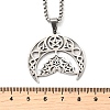 Bat 201 Stainless Steel Hollow Crescent Moon Bat Pendant Necklaces for Women NJEW-M105-05P-3