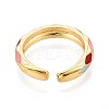 Brass and Enamel Cuff Rings for Women KK-T071-83G-3