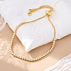 Brass Pave Clear Cubic Zirconia Horse Eye Box Chain Slider Bracelets BJEW-YWC0002-06B-G-4