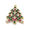 Christmas Series Brass Micro Pave Cubic Zirconia Pendants KK-Q010-01G-07-1