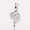 Brass Cubic Zirconia Pendants KK-P134-27P-1