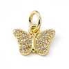 Brass Micro Pave Clear Cubic Zirconia Butterfly Charms ZIRC-F132-43G-1