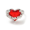 Zinc Alloy Rhinestone Solitaire Ring RJEW-Z048-03P-03-2