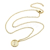 304 Stainless Steel Cubic Zirconia Constellation Flat Round Pendants STAS-S145-01H-1