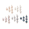 Natural Pearl Potato Beaded Connector Charms PALLOY-JF04902-1