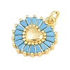 Brass Pave Sky Blue Cubic Zirconia Pendants CU-CBA4A93-02D-G-2