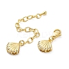 Cross Brass Micro Pave Cubic Zirconia Chain Extender KK-Z084-05G-2
