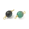 Dyed Natural Agate Faceted Round Connector Charms KK-C097-04G-02-2