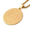 Oval 201 Stainless Steel Ankh Cross Eye Of Horus Egypt Religion Pendant Necklaces for Women and Men NJEW-F324-05G-1