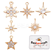12Pcs 6 Styke Long-Lasting Plated Brass Micro Pave Clear Cubic Zirconia Charms KK-BBC0001-62-1