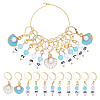 24Pcs Alloy Enamel Pendant Locking Stitch Markers HJEW-HY00116-1