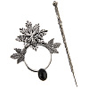 Leaf Alloy Hair Sticks PW-WG12368-02-1