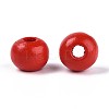 Spray Painted Round Natural Schima Wood Beads WOOD-A018-6mm-07-2