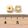 Brass Cubic Zirconia Beads KK-Q030-14A-G-3