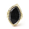 Natural Obsidian Horse Eye Wrapped Adjustable Ring G-D458-03G-03-RS-2