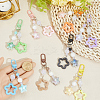 8Pcs 8 Colors Zinc Alloy & Resin Star Pendant Decorations HJEW-BBC0001-26-3