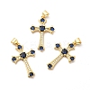 Rack Plating Brass Micro Pave Cubic Zirconia Pendants KK-K165-08G-2