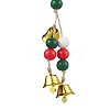 Wooden Beads Ring Hanging Ornaments HJEW-JM02148-4