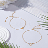 2Pcs Adjustable 201 Stainless Steel Link Bracelets BJEW-LP0015-18-1