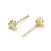 Rack Plating Brass Cubic Zirconia Stud Earrings for Women EJEW-K245-16G-2