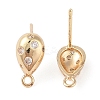 Brass Pave Clear Cubic Zirconia Stud Earring Findings LS-KK-N256-02G-D-2