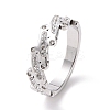 Crystal Rhinestone Oval Bar Finger Ring RJEW-D120-04P-1