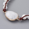 Faceted Glass & Natural Howlite Beaded Wrap Bracelets BJEW-JB05035-04-6