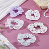 Girl's Checkered Flower Intestine Circle Hair Ties OHAR-LP0002-31-3