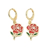 Valentine's Day Brass Enamel Hoop Earrings for Women EJEW-G464-01G-01-4