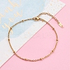 304 Stainless Steel Satellite Chain Anklets AJEW-AN00393-4
