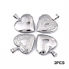 2Pcs 316 Surgical Stainless Steel Locket Pendants STAS-YW0003-16P-1