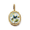 Brass Micro Pave Cubic Zirconia & Enamel Pendants KK-R222-08G-02-1