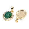 Natural Green Onyx Agate(Dyed & Heated) Oval Pendants KK-U043-34G-01-2