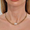 Cubic Zirconia Rectangle Pendant Necklace MR3032-1-2