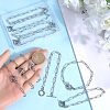 20Pcs 304 Stainless Steel Textured Paperclip Chain Bracelets BJEW-SP0001-02-3
