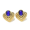 Cat Eye Stud Earrings EJEW-G400-60G-01-1