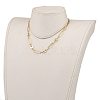 Brass Paperclip Chain & Coffee Bean Chain Necklaces NJEW-JN03251-4