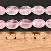 Natural Rose Quartz Flat Oval Bead Strands G-M206-28-6