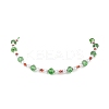 Christmas Theme Faceted Rondelle Glass & White Round ABS Plastic Imitation Pearl Beaded Necklaces for Women NJEW-JN05464-01-2