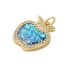 Brass Micro Pave Cubic Zirconia Pendants KK-K385-126G-2
