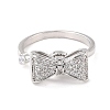 Bowknot Rotatable Open Ring for Women RJEW-M139-03P-1