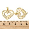 Rack Plating Brass Micro Pave Cubic Zirconia Pendants KK-F869-05G-3