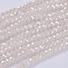 Electroplate Glass Beads Strands GLAA-F077-FR14-1