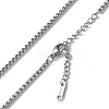 Non-Tarnish 304 Stainless Steel Box Chain Necklace for Men Women NJEW-K245-020B-2