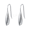 Anti-Tarnish Rhodium Plated 925 Sterling Silver Earring Hooks STER-F033-41P-1