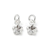 Brass Micro Pave Clear Cubic Zirconia Charms KK-P355-13S-1