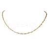 3.5MM 304 Stainless Steel Flower Link Chain Necklaces for Women NJEW-JN05599-2