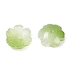 Transparent Spray Paint Glass Bead Caps GLAA-H035-04E-2